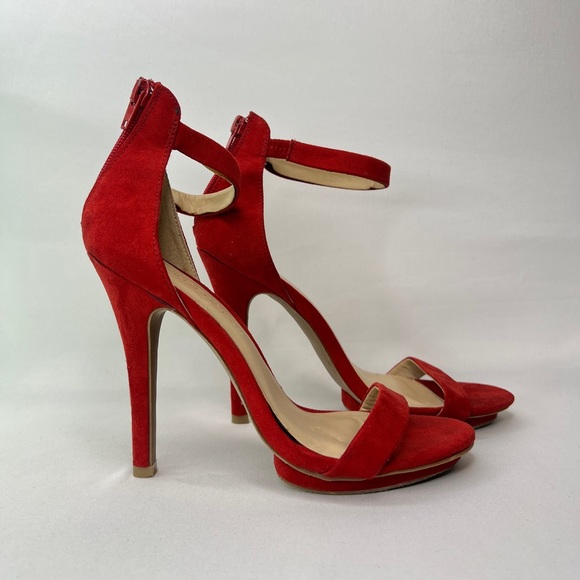 Red Suede Heels - Picture 5 of 8